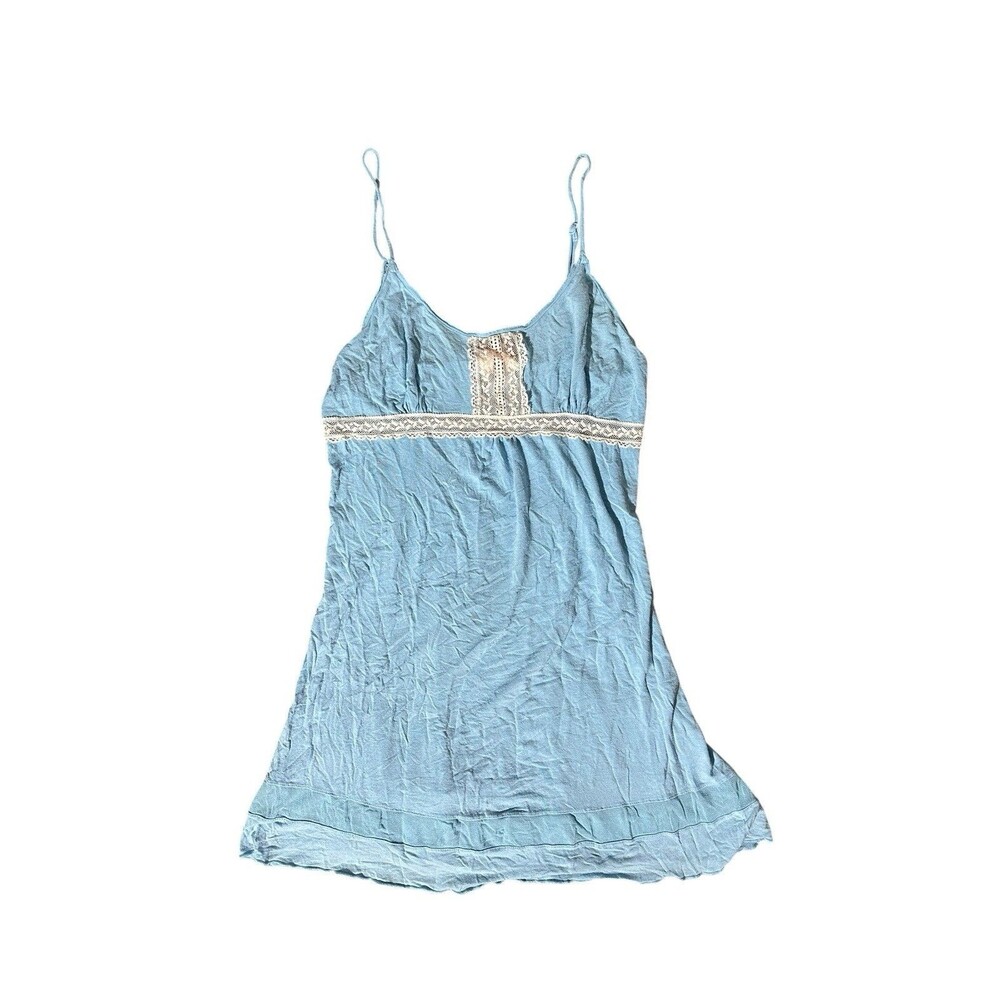 Victoria Secret Angel Camisole Blue Top White Lace Accent Size XS Fairy Y2K